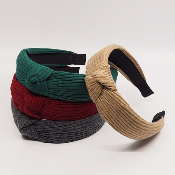 'Mona' Ribbed Knit Single Knot Cloth Headband - Picture 2 of 8